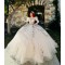 Luxury Long Sleeve Champagne Quinceanera Dresses for Girls High Neck Lace Up Vestidos De 15 Anos